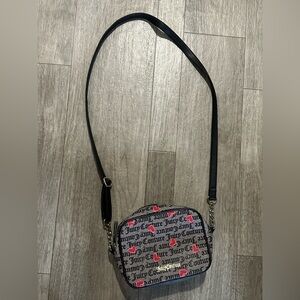 Juicy Couture Black Crossbody with Red Heart Logo Print